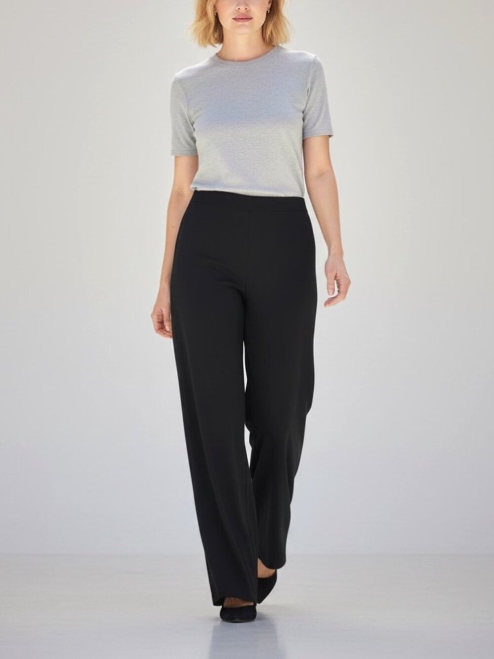 Exclusively MISOOK Black Acrylic Knit Straight Leg Pants Size PL Petite Large
